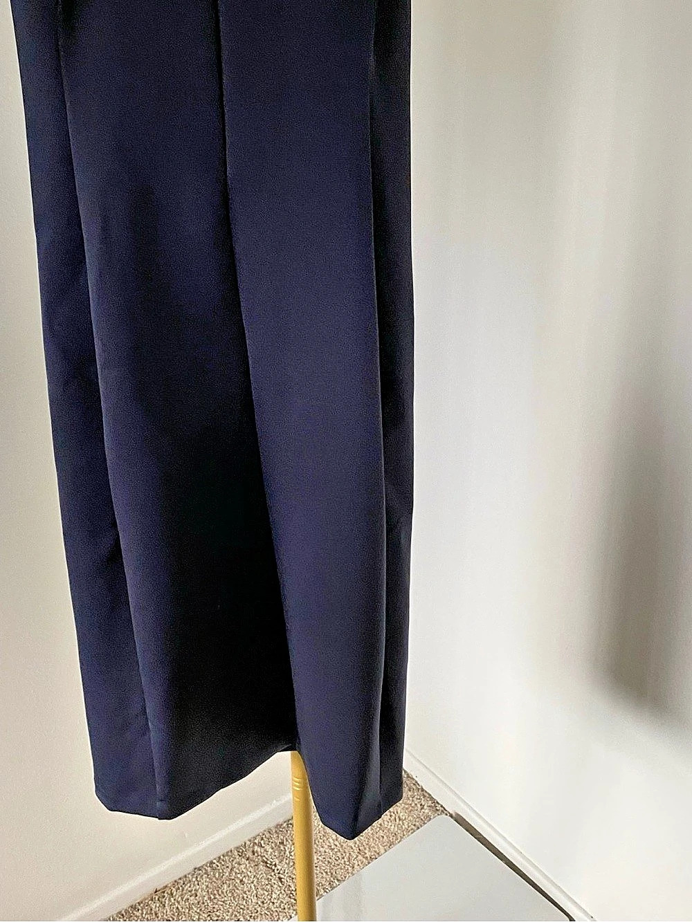 Mango Suit Navy Blue Jersey High Neck Sleeveless Midi Dress XS-S - Picture 8 of 9